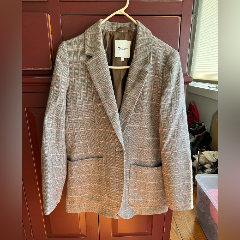 Madewell Larsen Blazer Brown Plaid Size Medium